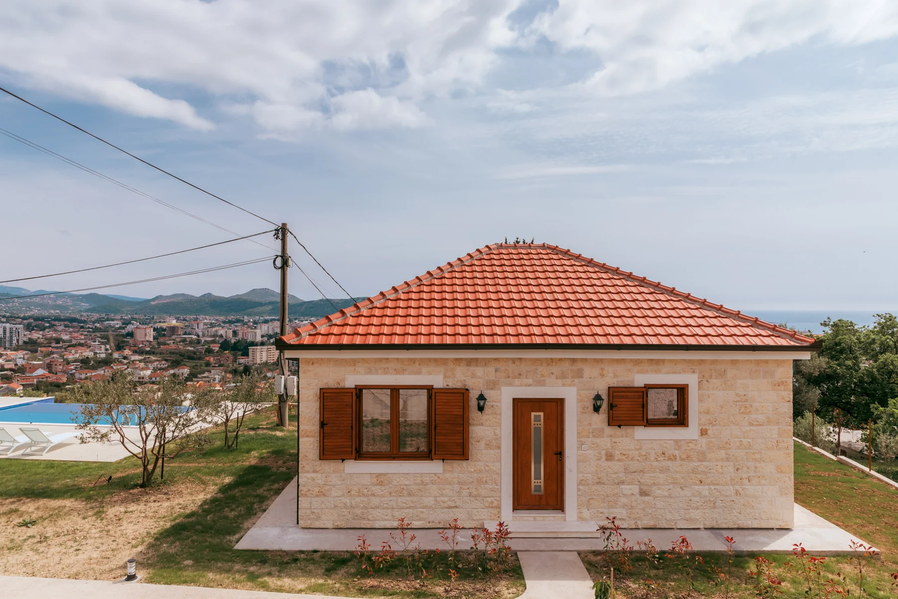 Pool Villa — stone exterior